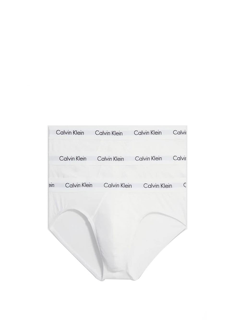Calvin Klein Intimo Uomo Hip Brief 3pk 0000u2661g Bianco
