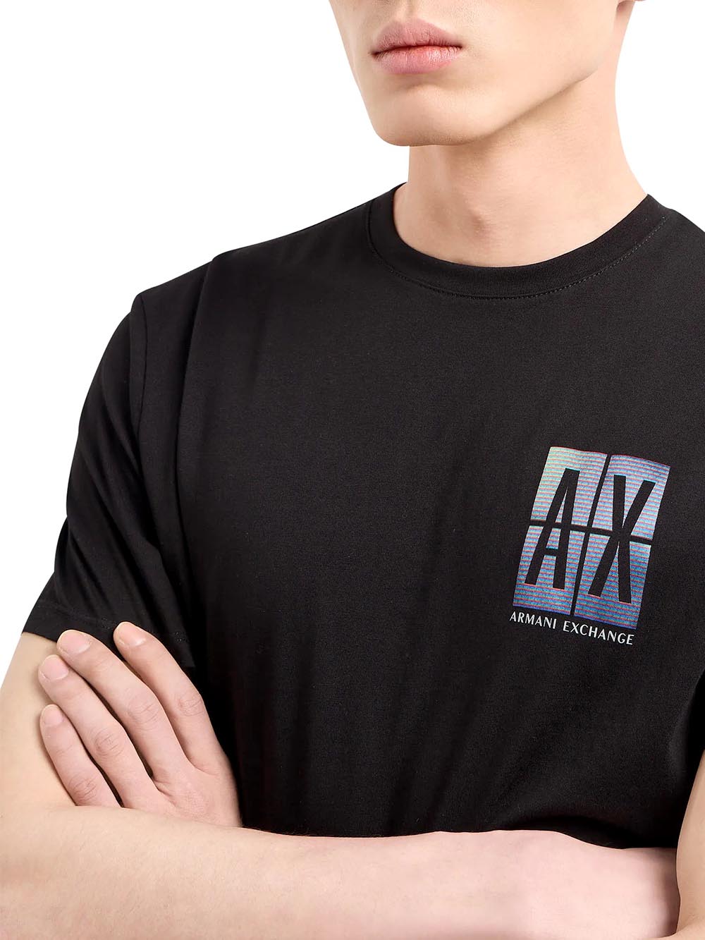 Armani Exchange T-shirt Uomo 3dztju Zjh4z Nero